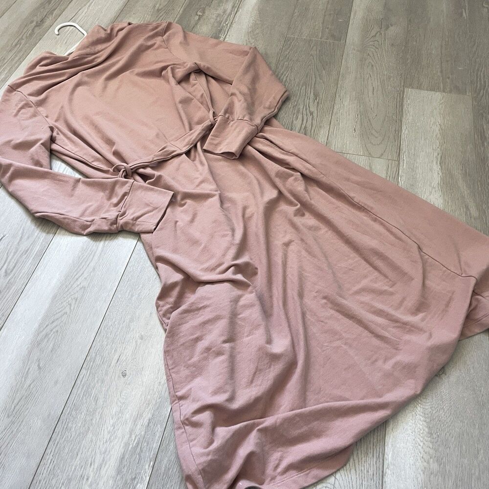 Cosabella Long Robe pima cotton blend womens Pink medium loungewear comfy winter - Picture 4 of 6